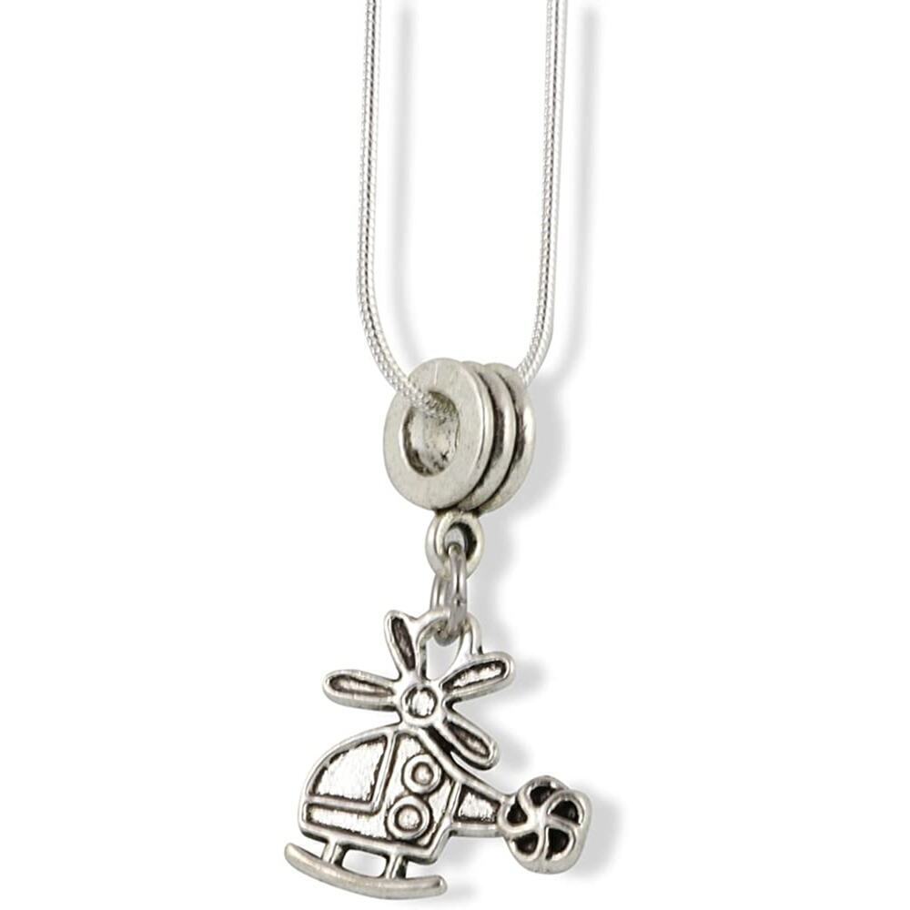 Helicopter Charm Snake Chain Necklace Jewelry